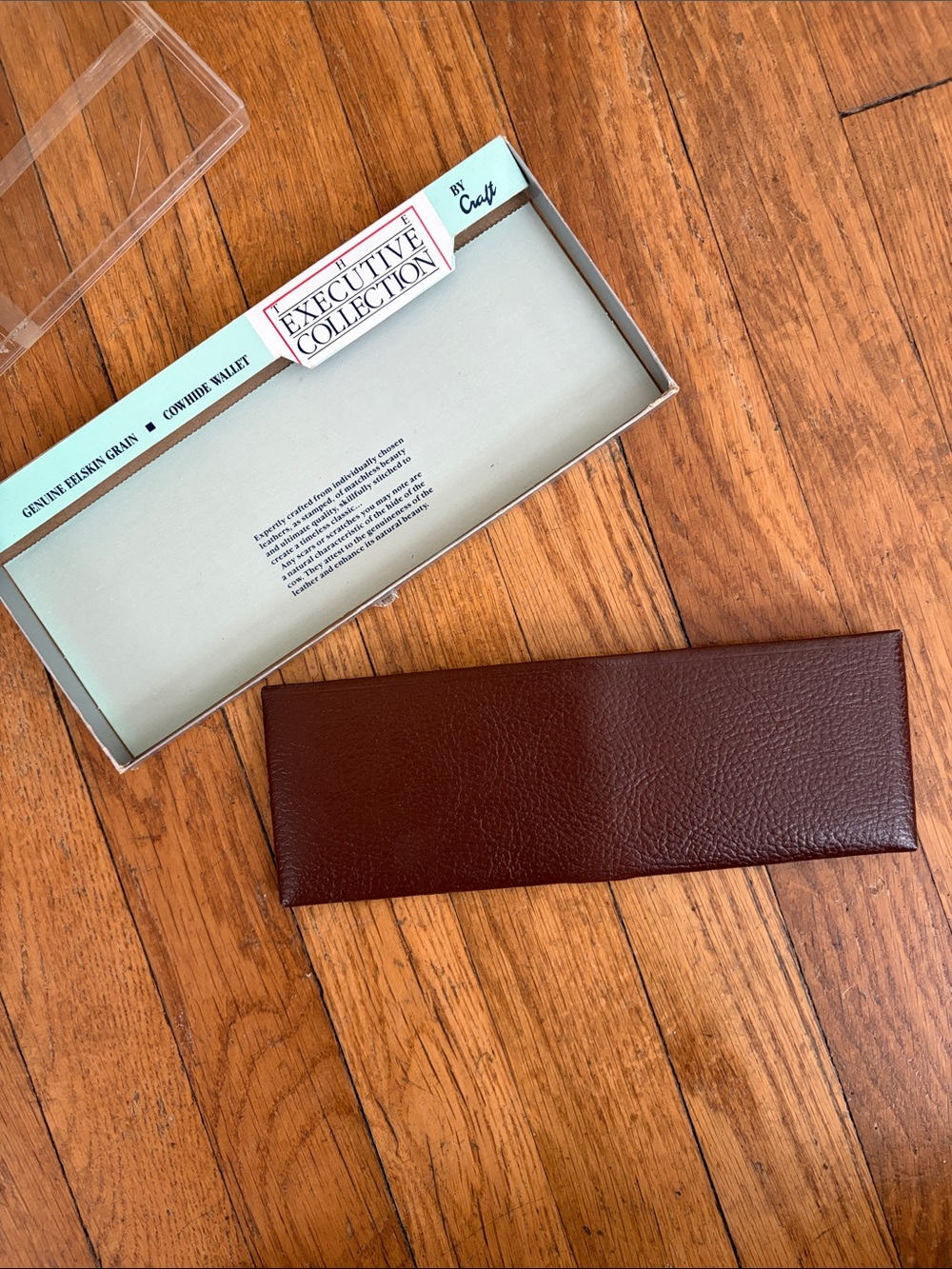Vintage Deadstock Cowhide Brown Leather Wallet by Craft
